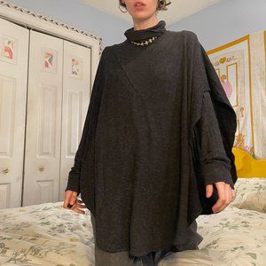 Y2K Black Layered turtleneck poncho!